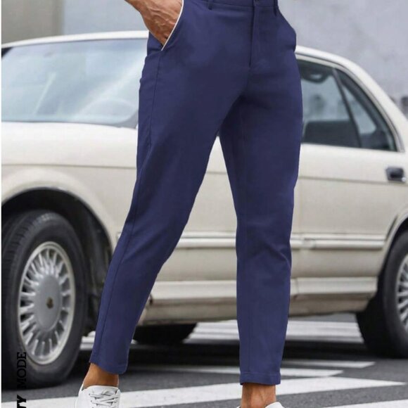 Manfinity Mode Men Solid Slant Pocket Blue Dress Pants, NWOT, Medium (33W) - Picture 7 of 8